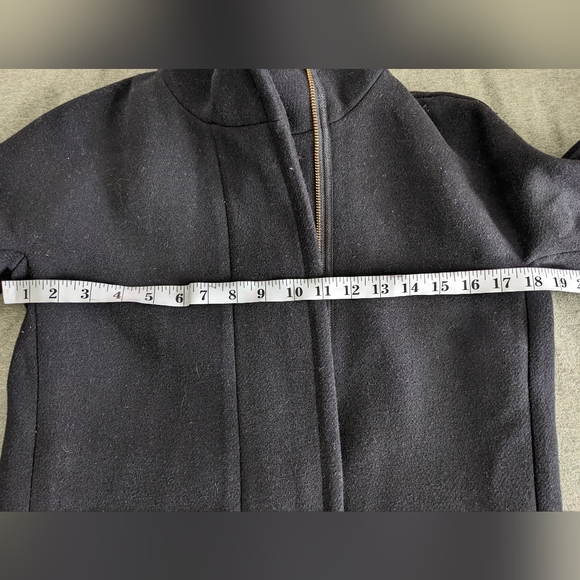 J.Crew Black Wool City Coat size 0 - Picture 6 of 10